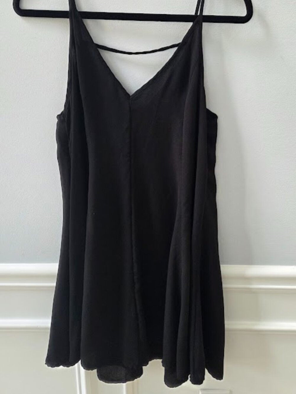 Black Strappy Flowy Mini Dress